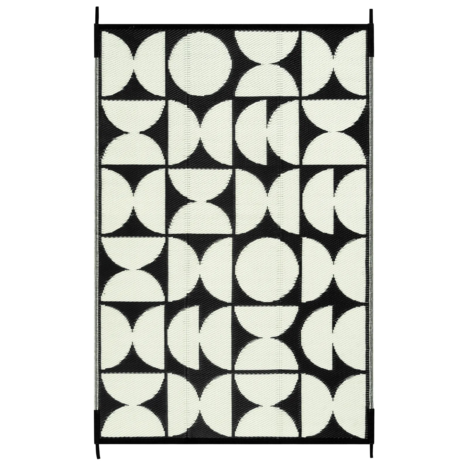Isaline Boho Waterproof Reversible Black Indoor/Outdoor Rug Rugs Lahome