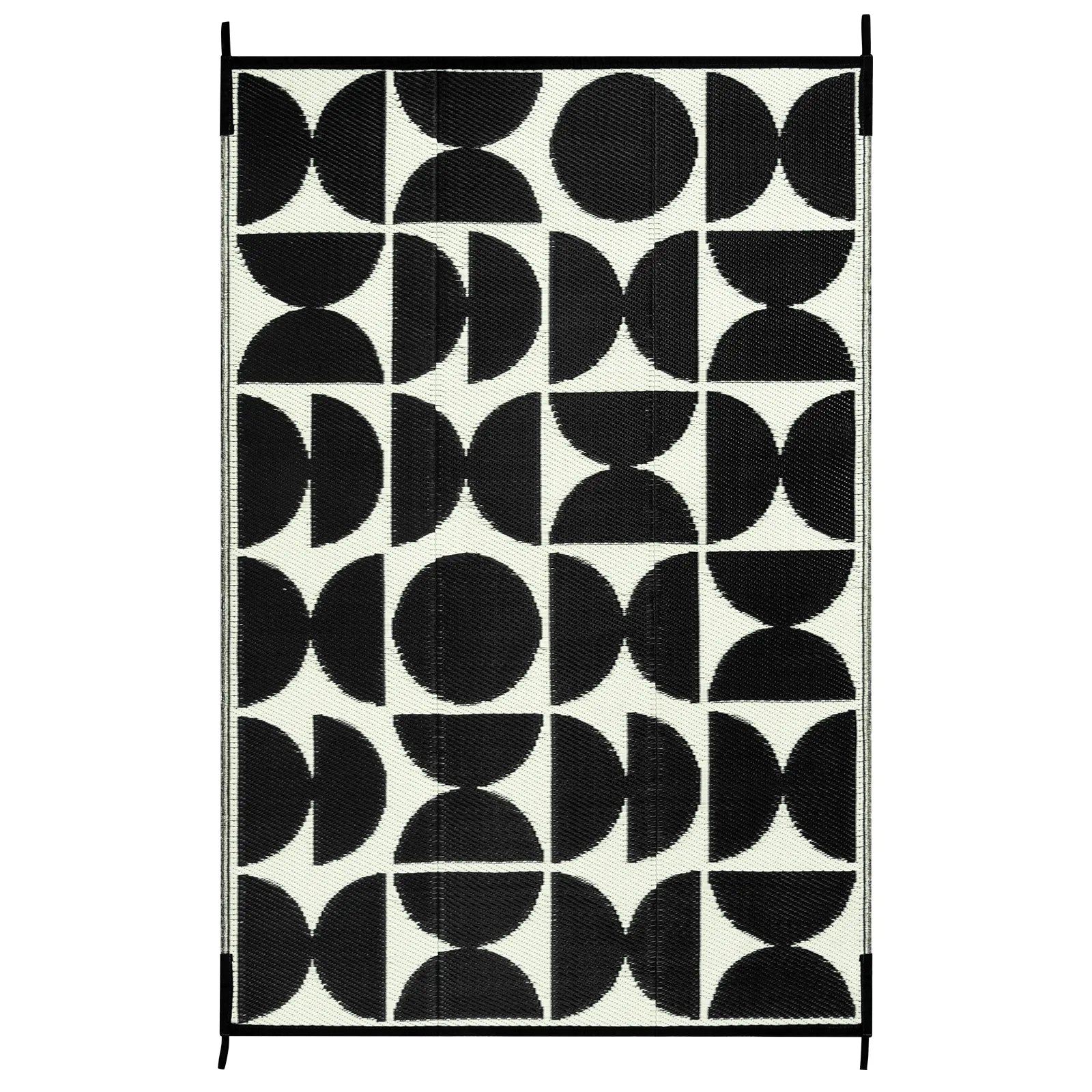 Isaline Boho Waterproof Reversible Black Indoor/Outdoor Rug Rugs Lahome