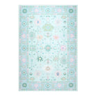 Cachet Washable Boho Oushak Floral Teal Rug Rugs Lahome