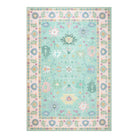 Cachet Washable Boho Oushak Floral Pink/Green Rug Rugs Lahome