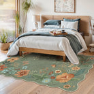 Sylvie Green + Flore Green 2 Piece Washable Rug Set Rug Set Lahome
