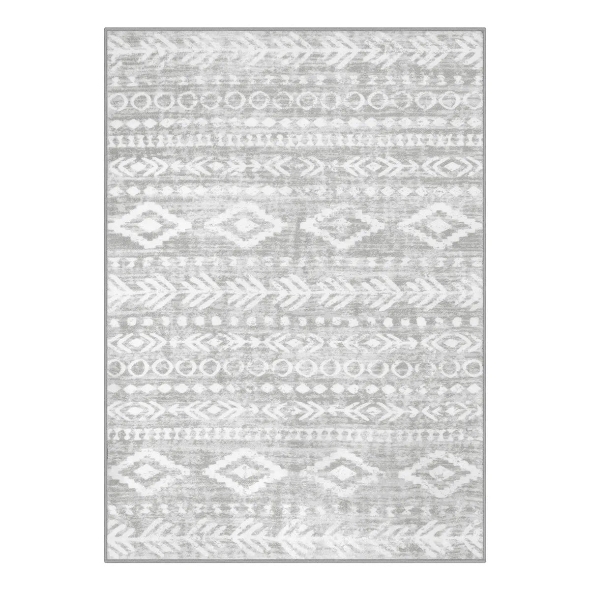 Varena Washable Modern Rustic Farmhouse Moroccan Tribal Grey/White Rug Area Rugs Lahome