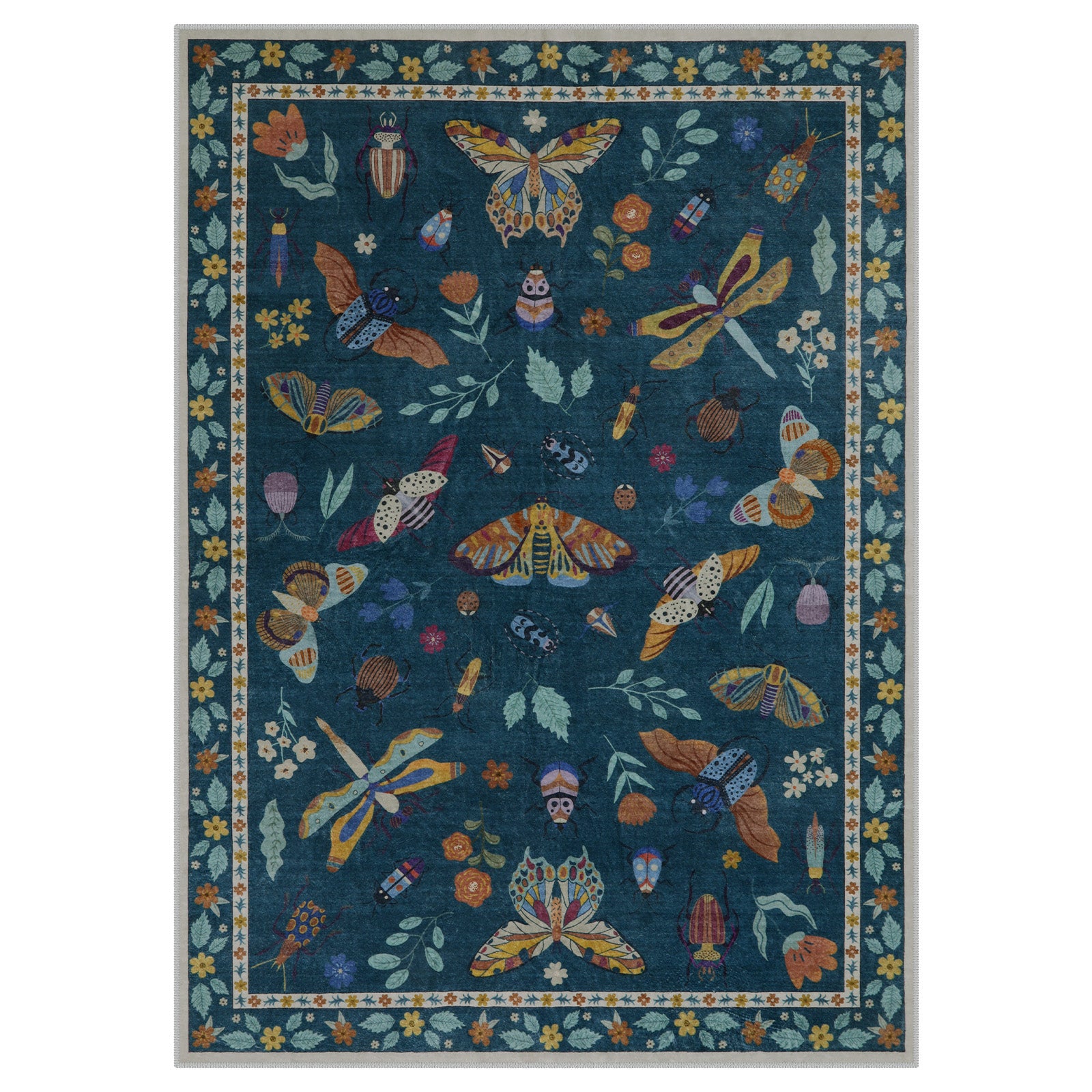 Vionnet Washable Modern Parisian Insect Green Area Rug Clearance Rugs Lahome