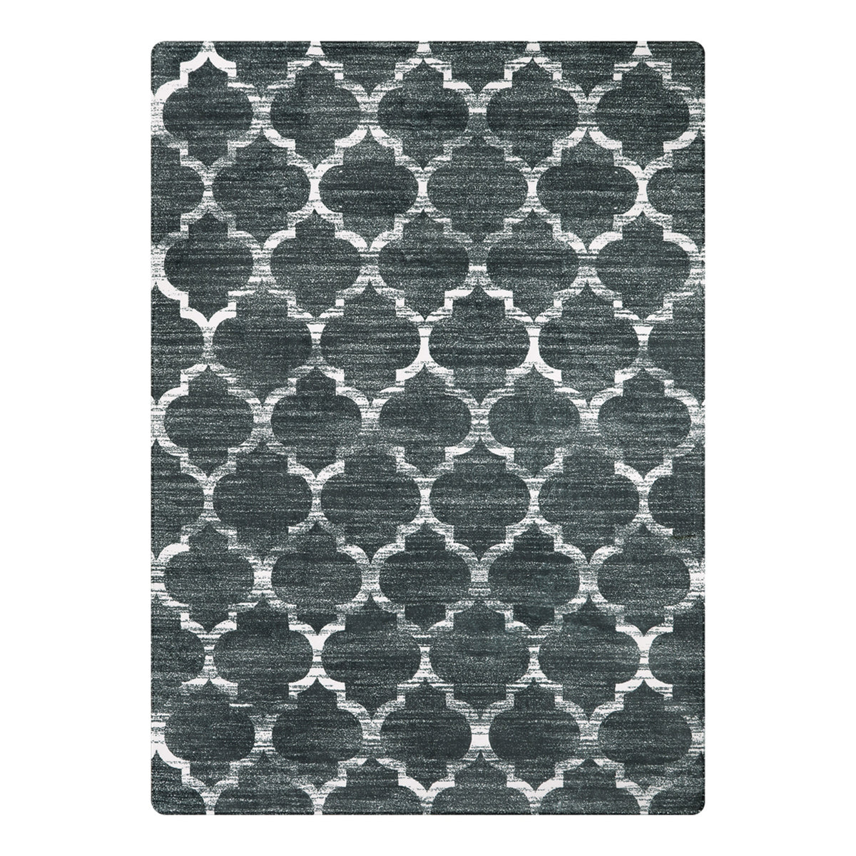 Clearance Meline Washable Classic Moroccan Trellis Dark Grey Rug Clearance Rugs Lahome