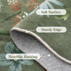 Sylvie Green + Flore Green 2 Piece Washable Rug Set Rug Set Lahome