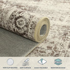 Margot Washable Vintage Distressed Beige Rug Clearance Rugs Lahome
