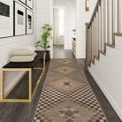 Lunette Washable Tribal Soft Easy Jute Tan Indoor/Outdoor Runner Rug Easy Jute Rug Lahome