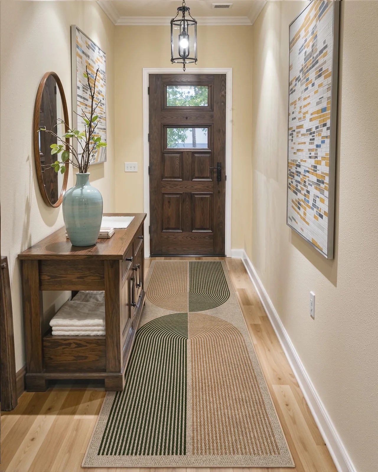 Enfys Washable Modern Rainbow Easy Jute Natural/Beige Indoor/Outdoor Rug Clearance Rugs Lahome