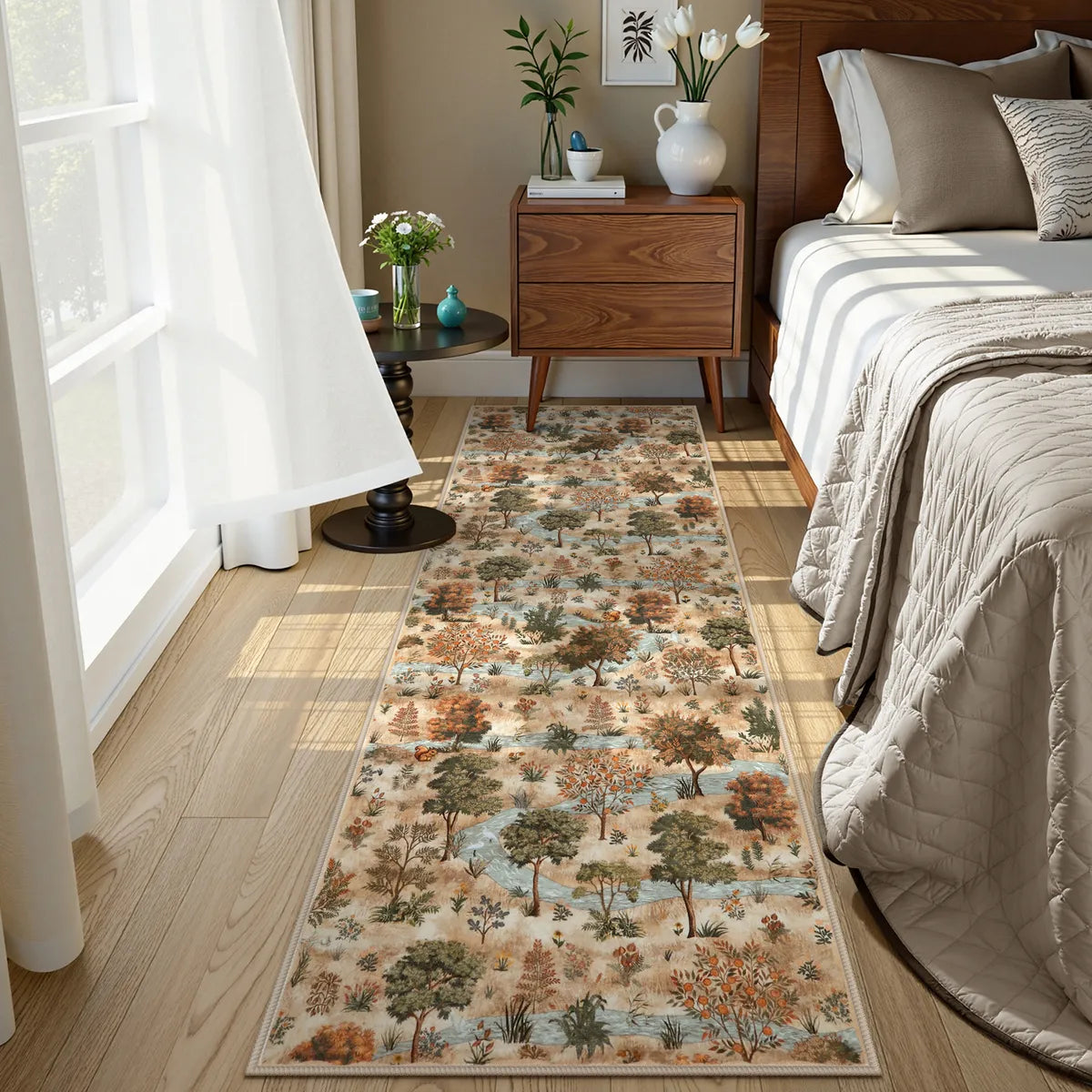 Vernay Washable Forest Woodland Brown Rug Area Rugs Lahome