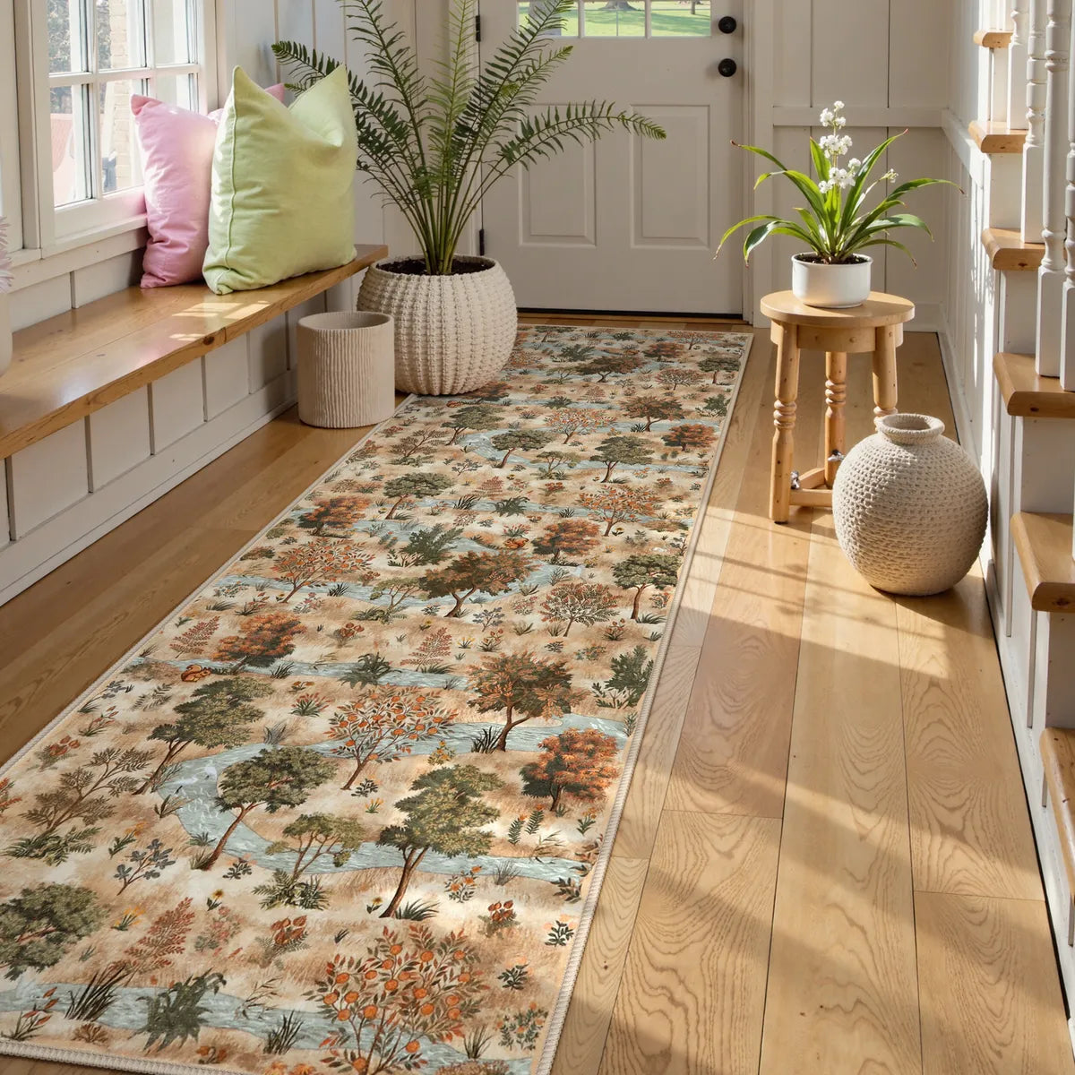 Vernay Washable Forest Woodland Brown Rug Area Rugs Lahome