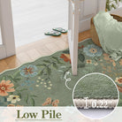 Flore Washable Boho Whimsical Floral Green 3 Piece Rug Set Rug Set Lahome