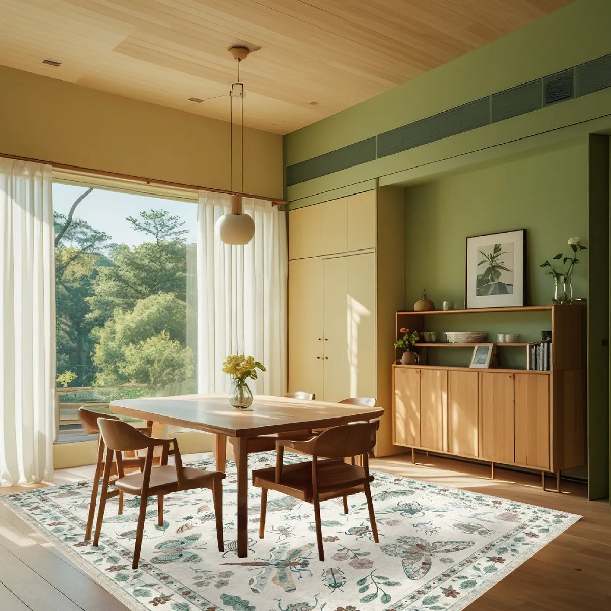 Clearance Vionnet Washable Modern Parisian Insect Beige Rug Clearance Rugs Lahome