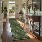 Claude Washable Maximalism Vibrant Blossom Floral Dark Green Rug Area Rugs Lahome 2.5' x 8'