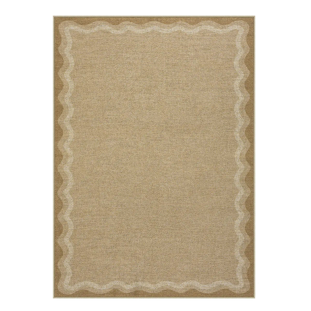 Linoe Washable Gradient Wavy Oatmeal Easy Jute Rug Rugs Lahome