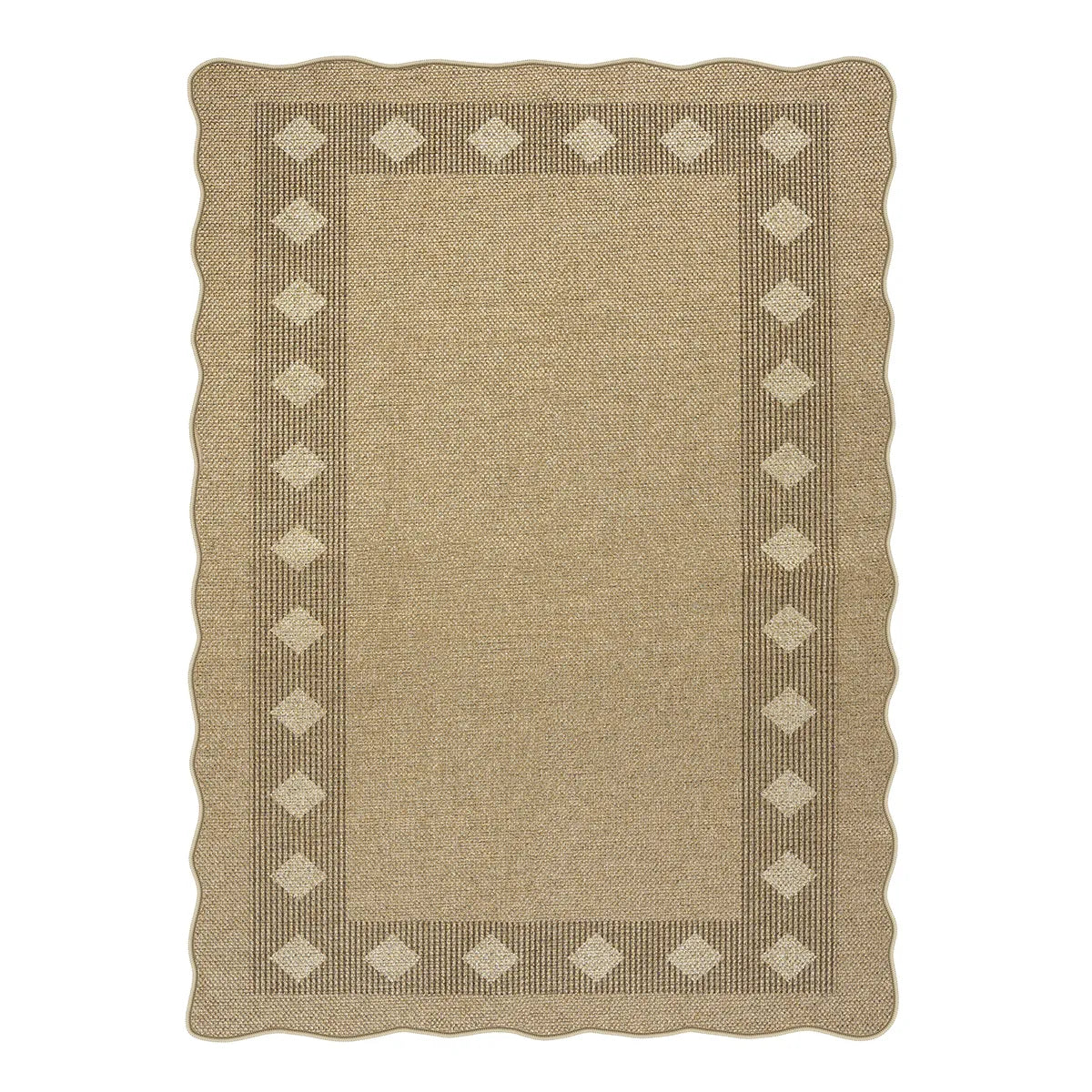Linoe Washable Diamond Wavy Oatmeal Easy Jute Rug Rugs Lahome