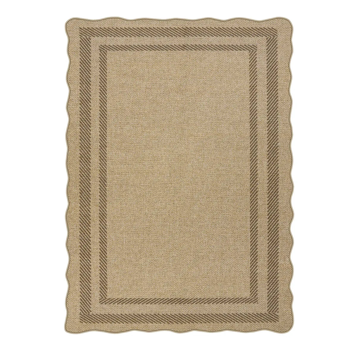 Linoe Washable Layered Wavy Oatmeal Easy Jute Rug Rugs Lahome