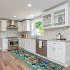 Leonie Washable Butterfly Floral Blossom Green Rug Area Rugs Lahome