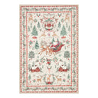 Olivier Christmas Washable Tree and Santa Beige Rug Area Rugs Lahome