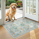 Giverny Washable Maximalism Vintage French Floral Light Green Rug Rugs Lahome