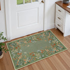 Solene Washable Modern Blooming Floral Garden Green Rug Area Rugs Lahome