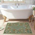 Solene Washable Modern Blooming Floral Garden Green Rug Area Rugs Lahome