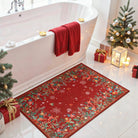 Nolan Christmas Washable Modern Blooming Floral Garden Red Rug Area Rugs Lahome