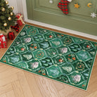 Pascal Christmas Washable World Moroccan Green Rug Area Rugs Lahome 2' x 3'
