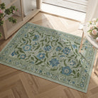 Solace Washable Boho French Elegant Floral Green Rug Rugs Lahome 2' x 3'