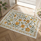 Solace Washable Boho French Elegant Floral Yellow Rug Rugs Lahome 2' x 3'