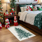 Velours Christmas Washable Tree and Snowflake Beige Rug Area Rugs Lahome 2' x 3'