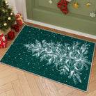 Velours Christmas Washable Tree and Snowflake Green Rug Area Rugs Lahome