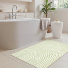 Darrell Washable Abstract Rainbow Stripe Green/White Rug Area Rugs Lahome