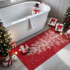 Velours Christmas Washable Tree and Snowflake Red Rug Area Rugs Lahome