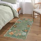 Flore Washable Boho Modern Parisian Floral Green Rug Area Rugs Lahome 2' x 4'
