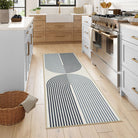 Sarrah Washable Modern Minimalism Rainbow Blue Runner Rug Runner Rugs Lahome