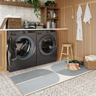 Sarrah Washable Modern Minimalism Rainbow Blue Runner Rug Runner Rugs Lahome