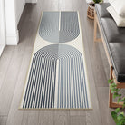 Sarrah Washable Modern Minimalism Rainbow Blue Runner Rug Runner Rugs Lahome