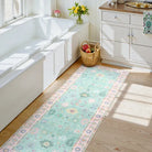 Cachet Washable Boho Oushak Floral Pink/Green Rug Rugs Lahome