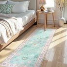 Cachet Washable Boho Oushak Floral Pink/Green Rug Rugs Lahome