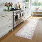 Cachet Washable Boho Oushak Floral Pink Rug Rugs Lahome