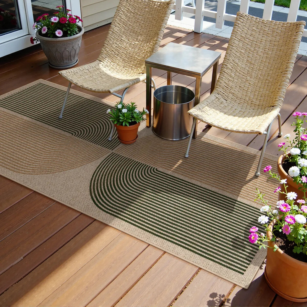 Enfys Washable Modern Rainbow Easy Jute Natural/Beige Indoor/Outdoor Rug Clearance Rugs Lahome