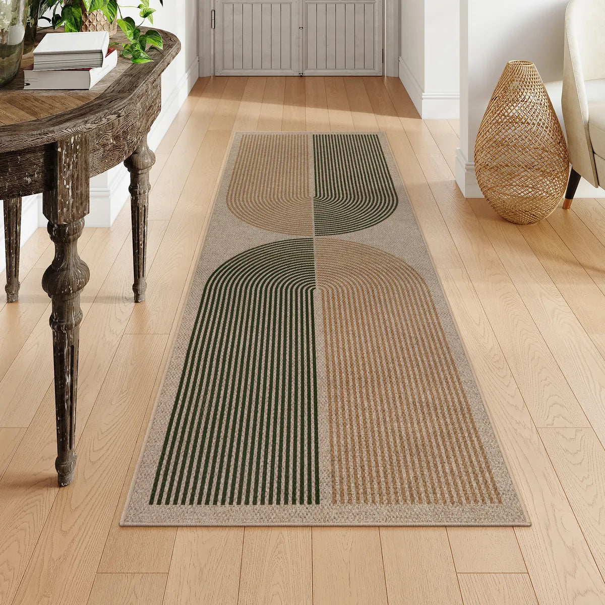 Enfys Washable Modern Rainbow Easy Jute Natural/Beige Indoor/Outdoor Rug Clearance Rugs Lahome