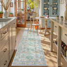 Giverny Washable Maximalism Vintage French Floral Light Green Rug Rugs Lahome