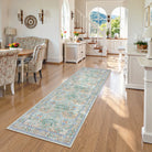 Giverny Washable Maximalism Vintage French Floral Light Green Rug Rugs Lahome 2' x 6'