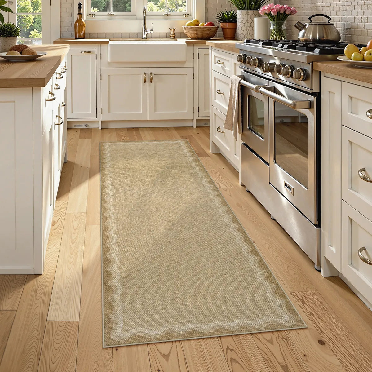 Linoe Washable Gradient Wavy Oatmeal Easy Jute Rug Rugs Lahome