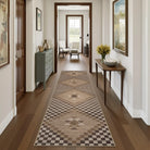 Lunette Washable Tribal Soft Easy Jute Tan Indoor/Outdoor Runner Rug Easy Jute Rug Lahome 2' x 6'