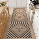 Lunette Washable Tribal Soft Easy Jute Tan Indoor/Outdoor Runner Rug Easy Jute Rug Lahome