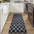 Clearance Meline Washable Classic Moroccan Trellis Black Rug Clearance Rugs Lahome