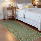 Solene Washable Modern Blooming Floral Garden Green Rug Area Rugs Lahome