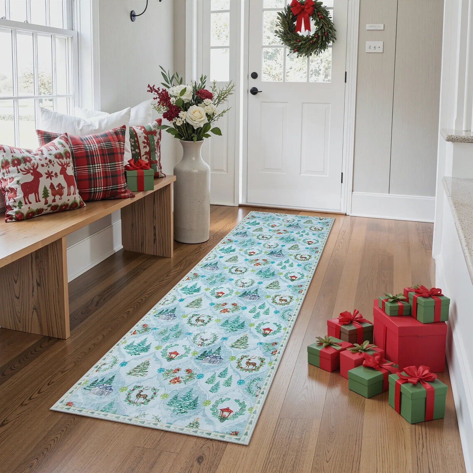 Pascal Christmas Washable World Moroccan Blue Rug Area Rugs Lahome